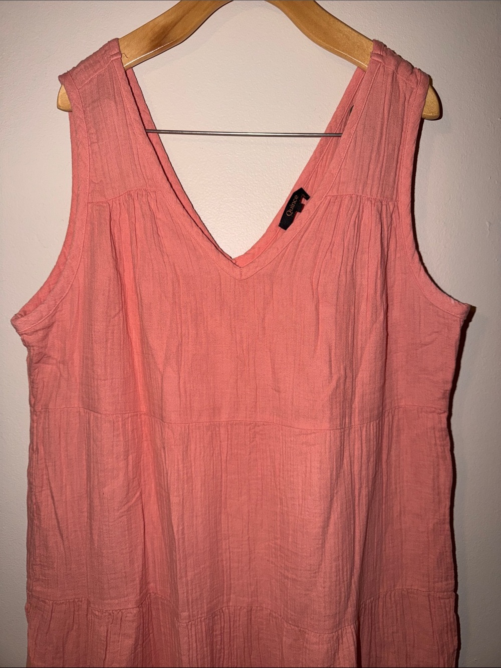 Quince 100% Organic Cotton Gauze Tiered Maxi Dress Size XL - Picture 3 of 7